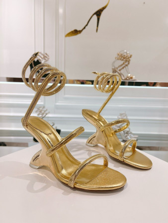 ua rené Ca0v1LLa symphony mirrored gold sandal 95mm