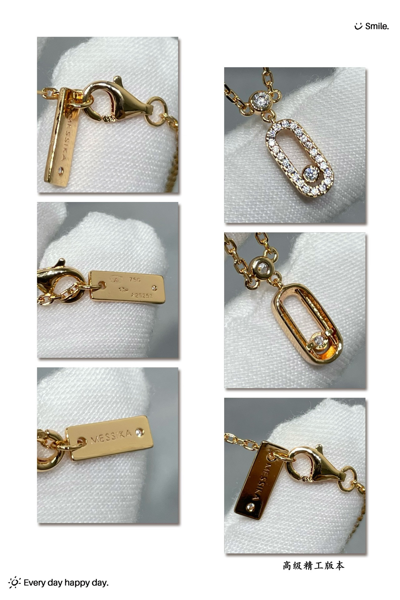 Mes1kaa five di*m*nd moving necklace