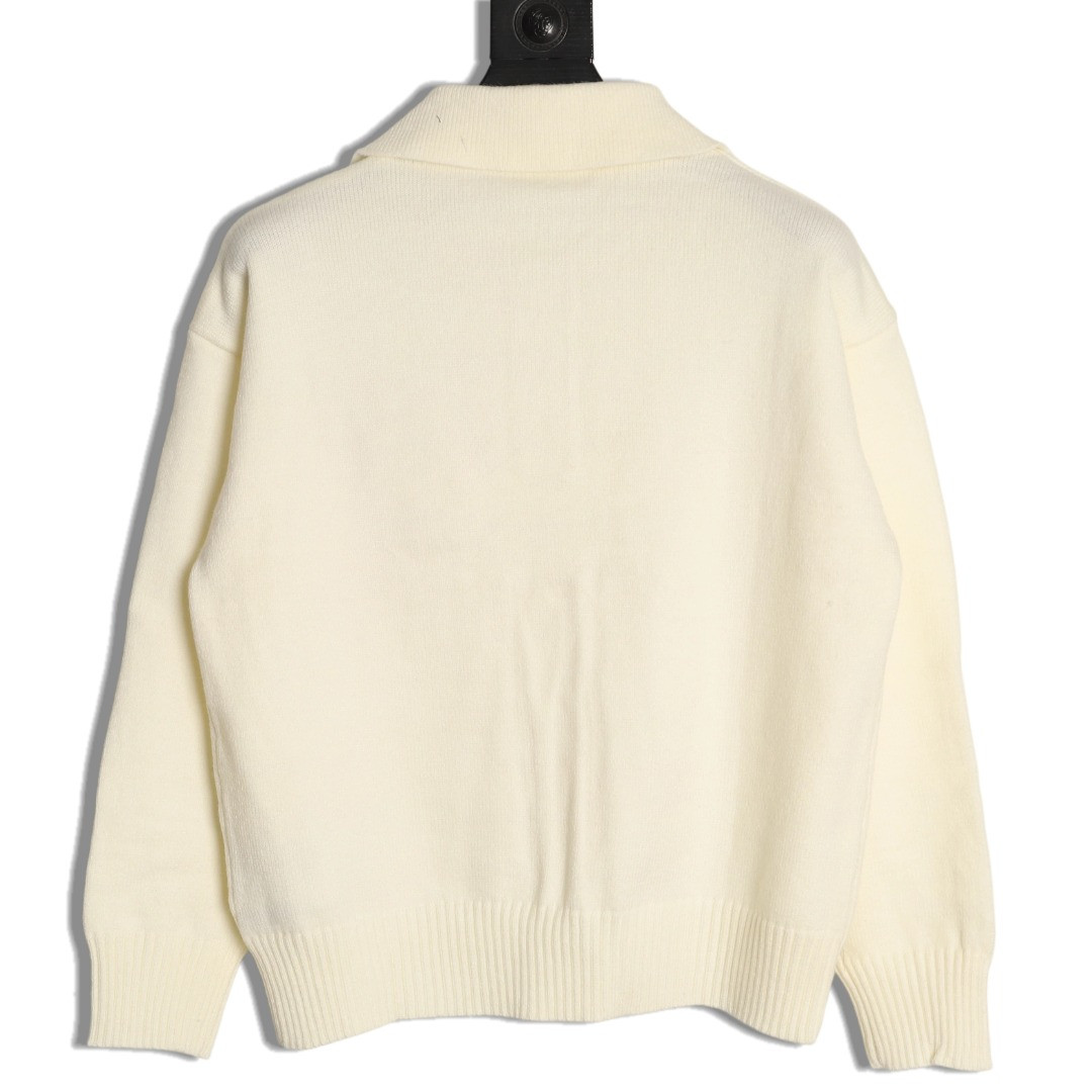 Ami Paris 26ss Knitting Long-sleeved Polo Sweaters