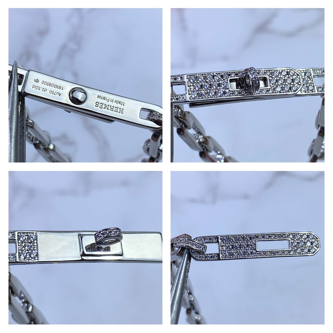 H**mes fully di*m*nd-encrusted kelly bracelet