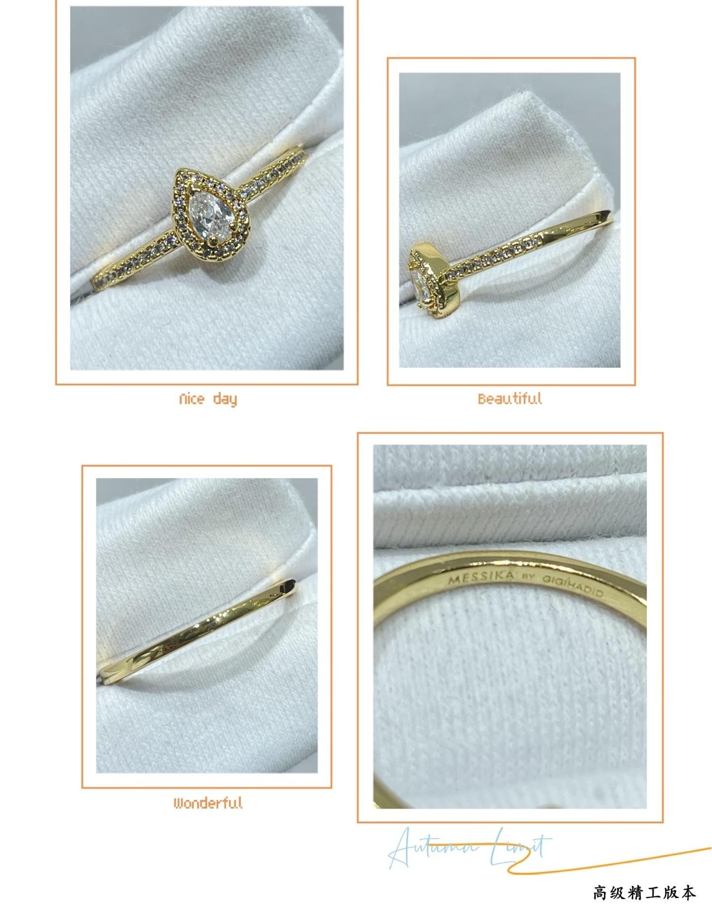 Mes1kaa single teardrop full di*m*nd ring