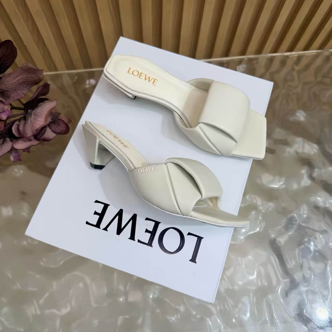 ua L0ew* origami slide 4cm heel