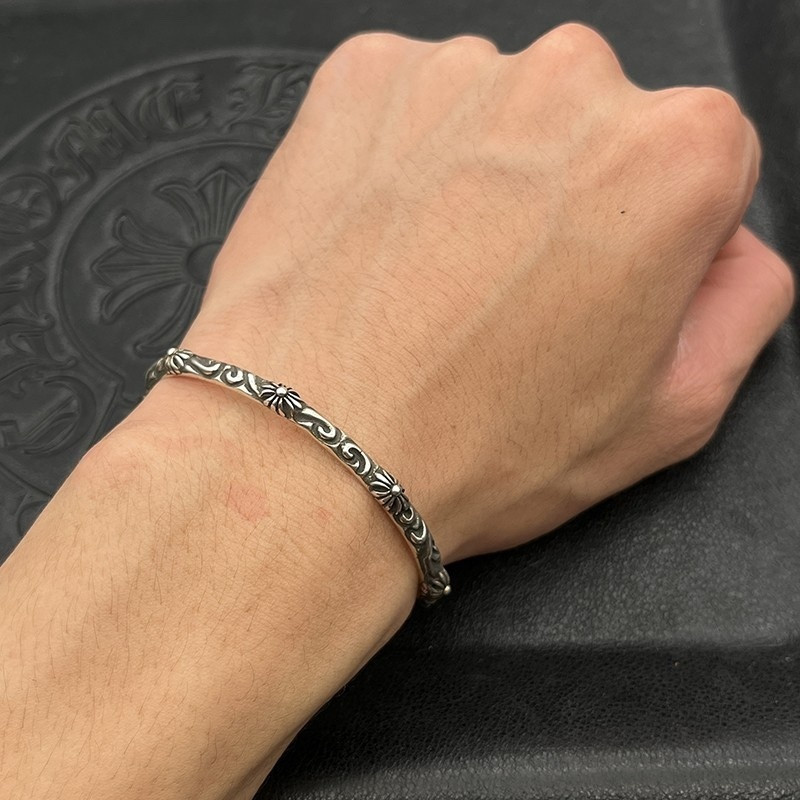 Ch**me He**ts cross and vine open bangle bracelet