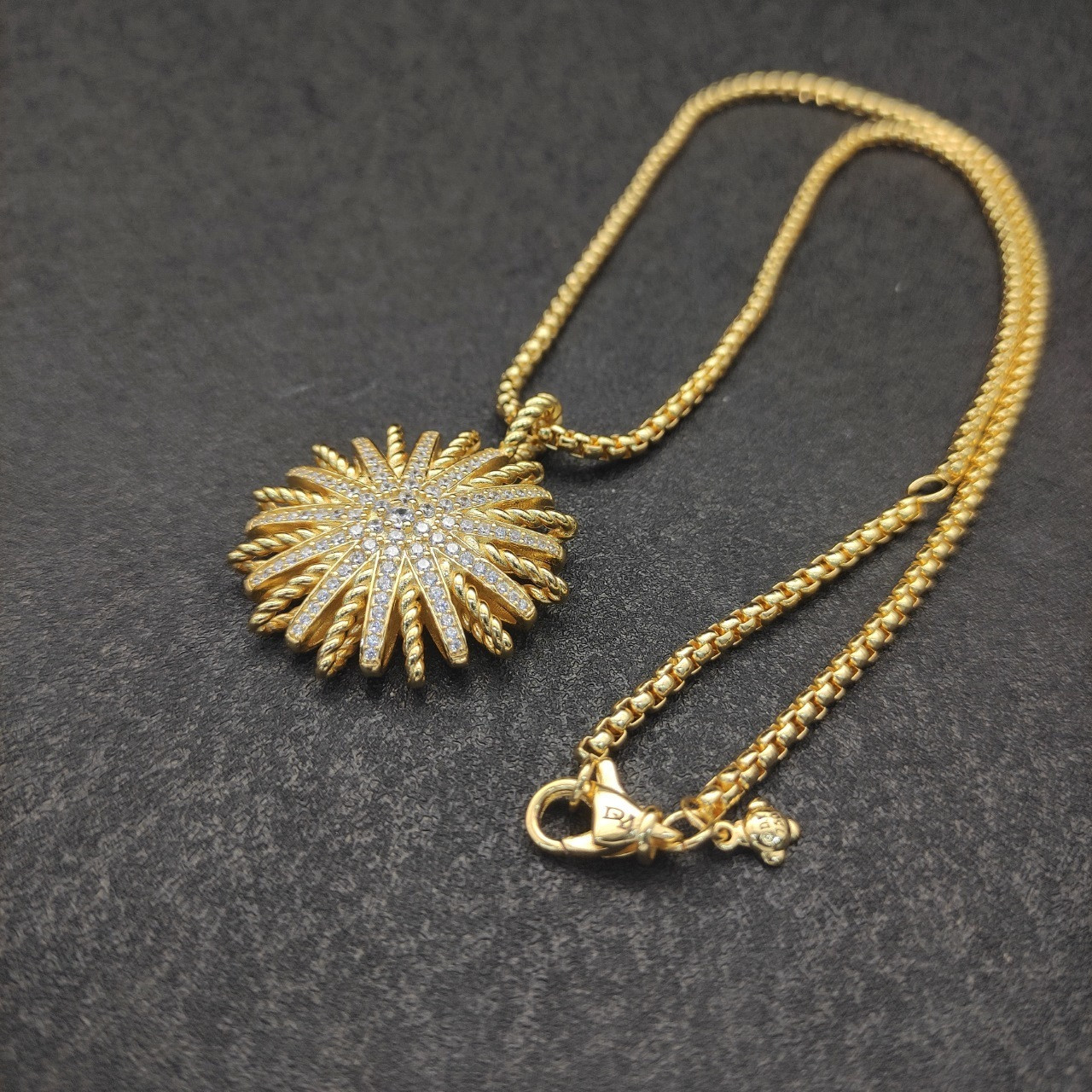dau1d Yvrm*n sunflower full of di*m*nds necklace(chain length 50+5cm delay chain chain thickness 3mm)