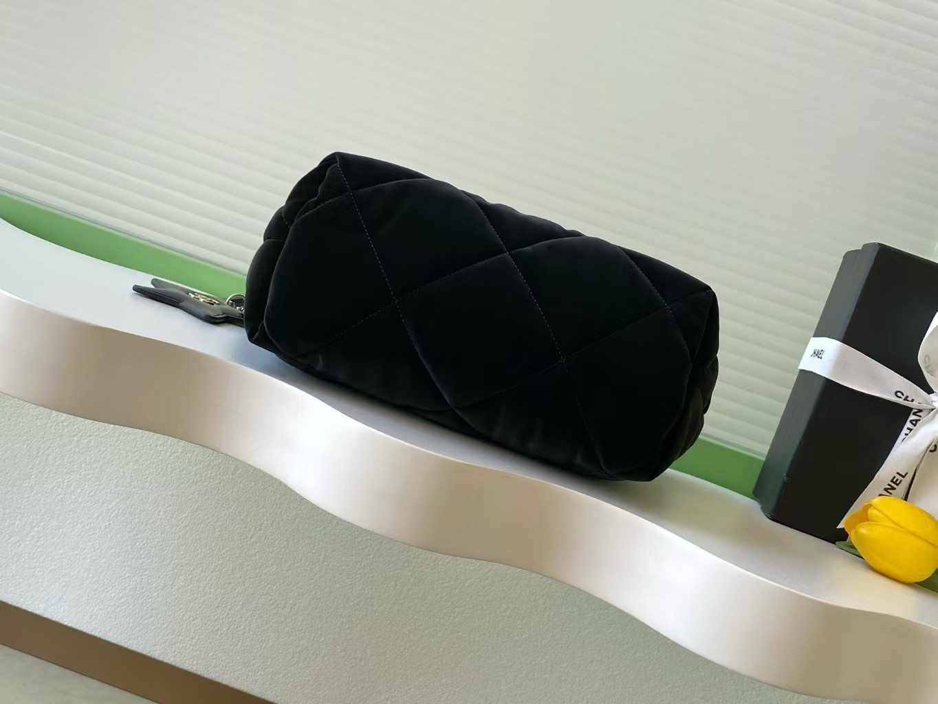 Ch*el zipped case 19.6x33x12cm