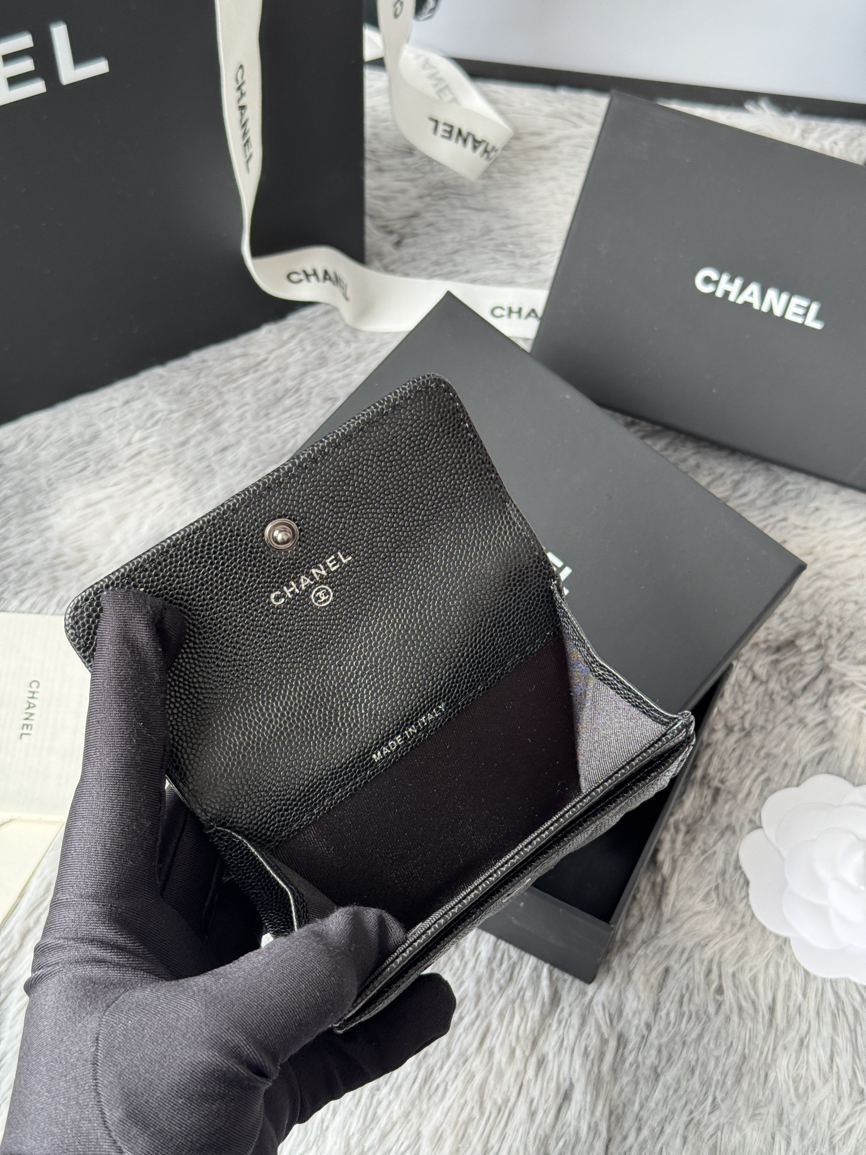 Ch*el boy Ch*el flap card holder a80603 7.5x11.3x2.1cm