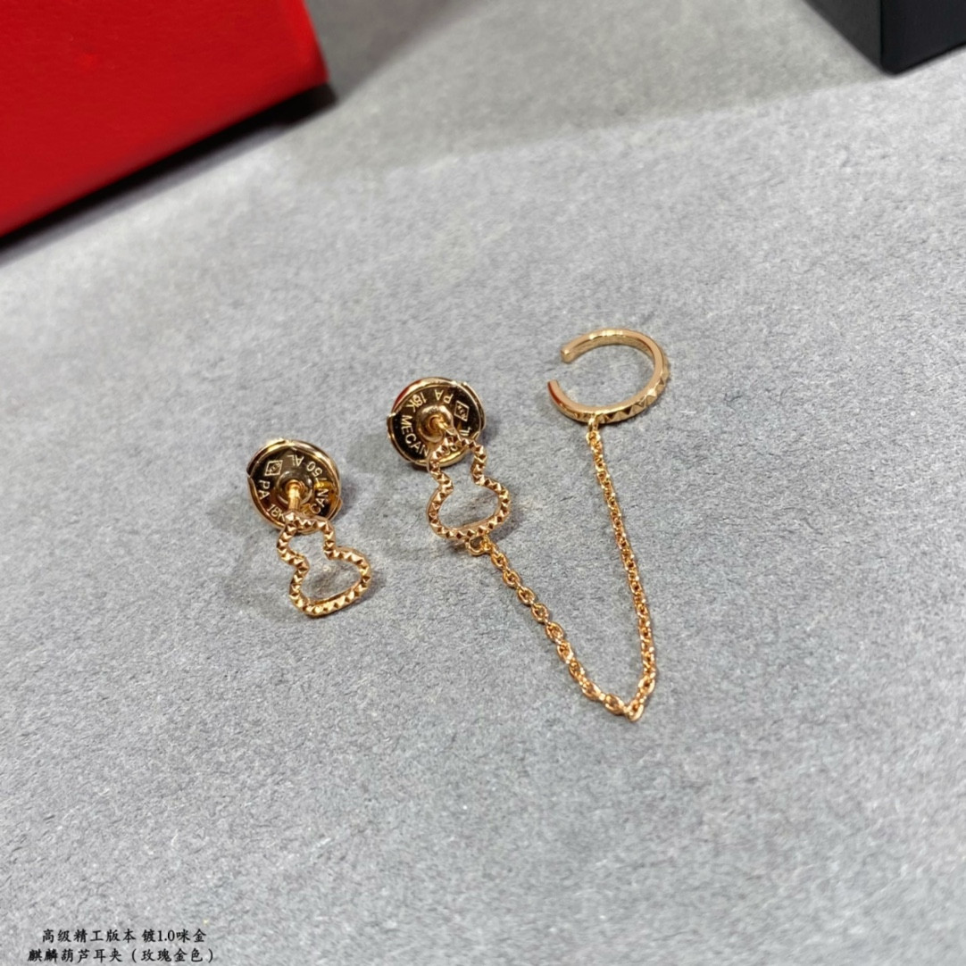 Qee1in gourd ear clips earrings
