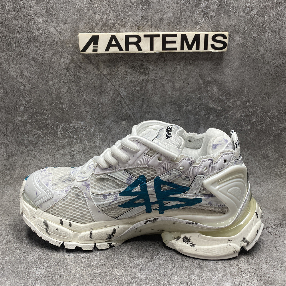 ua runner Gr*ffiti white blue runner Gr*ffiti white blue
