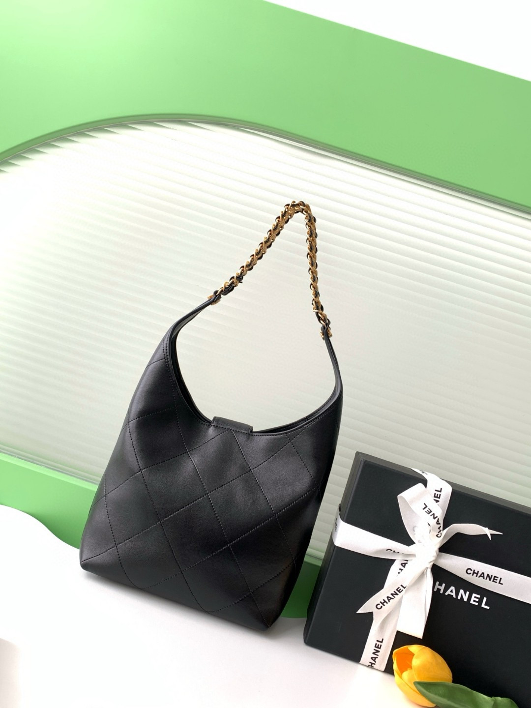 Ch*el hobo bag as5410 27x 23x 10cm
