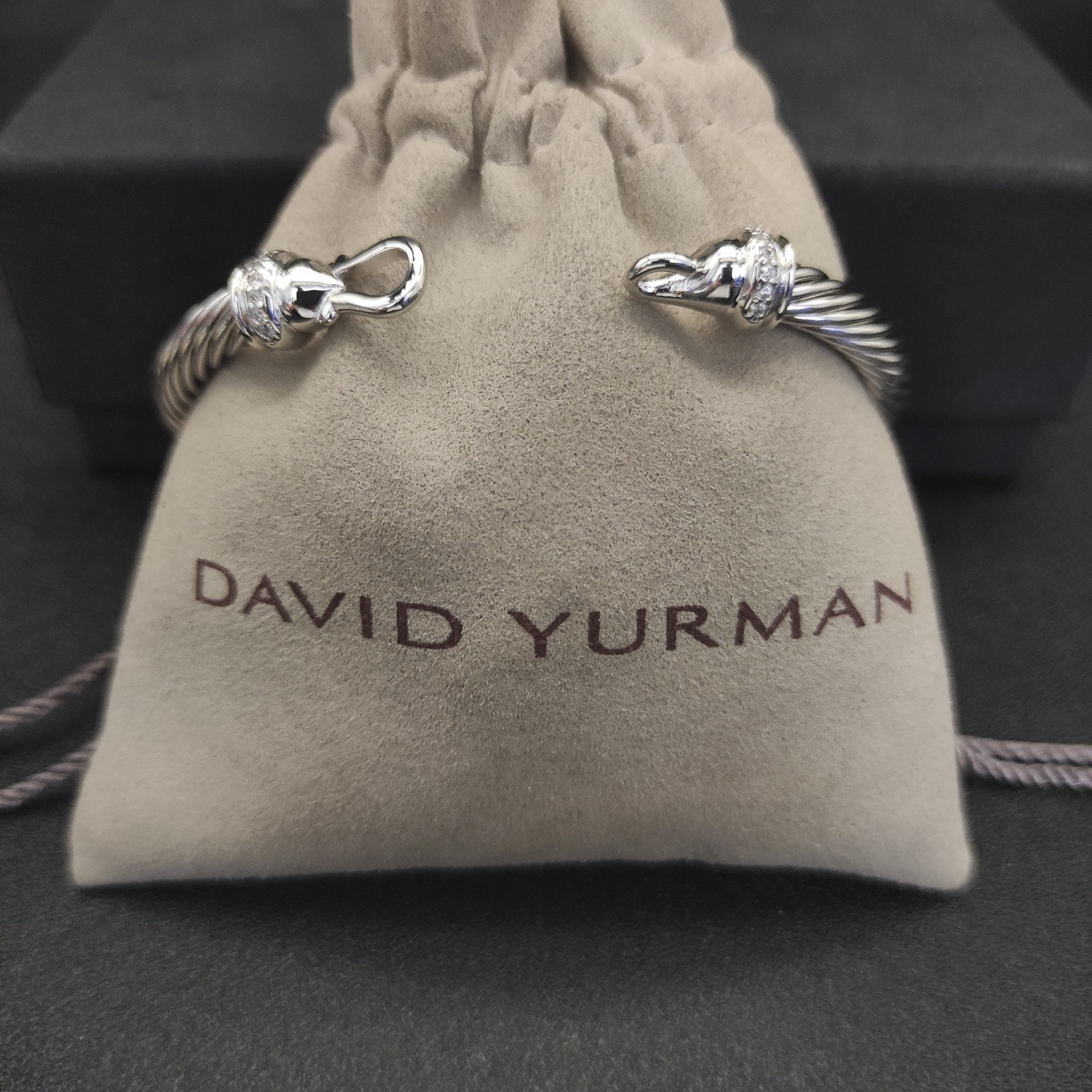 dau1d Yvrm*n 5mm silver hook with di*m*nds bracelet(wrist circumference 15-19cm)
