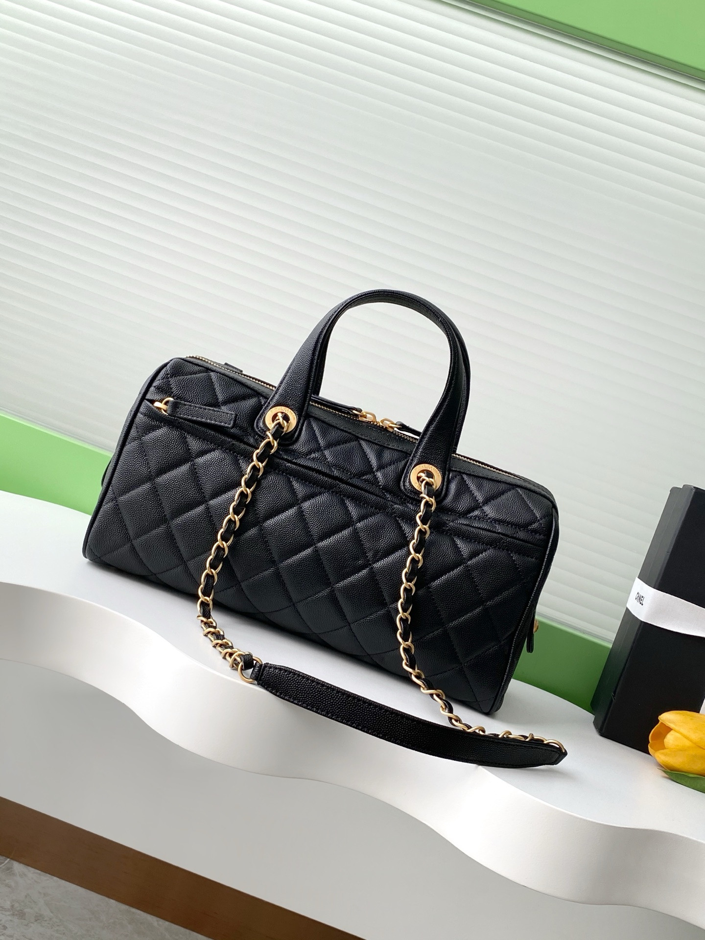 Ch*el large bowling bag as5579 17x31x13cm