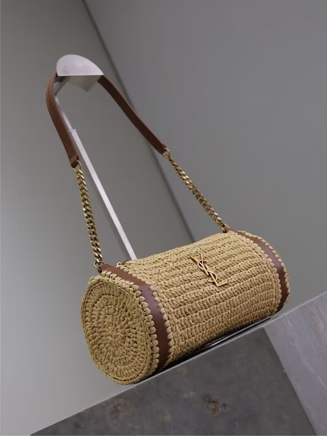 Y*L cassandre small cylindrical woven bag 30x12x10cm