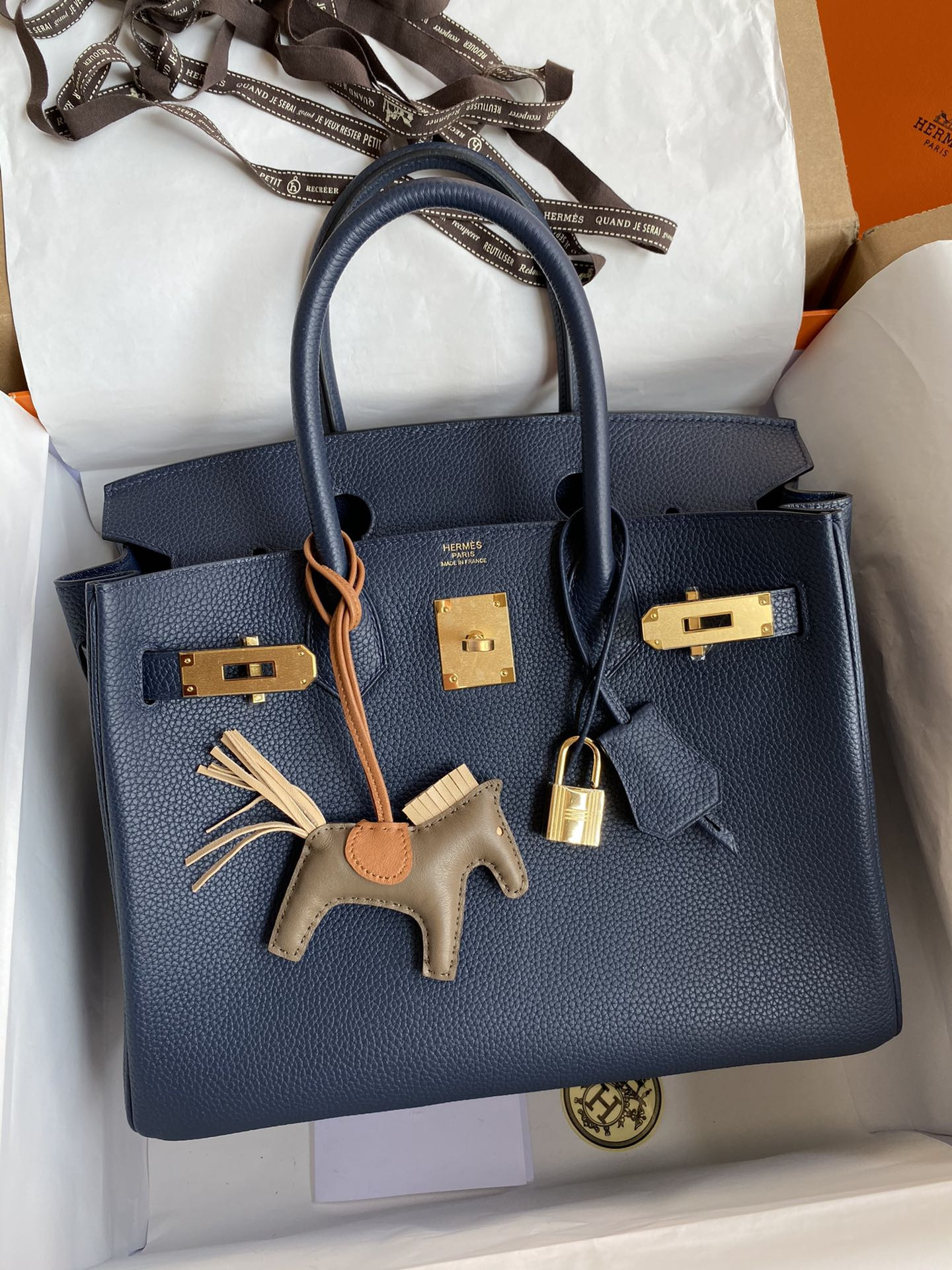 H**mes birkin gold 25 30 35(horse charm not included)