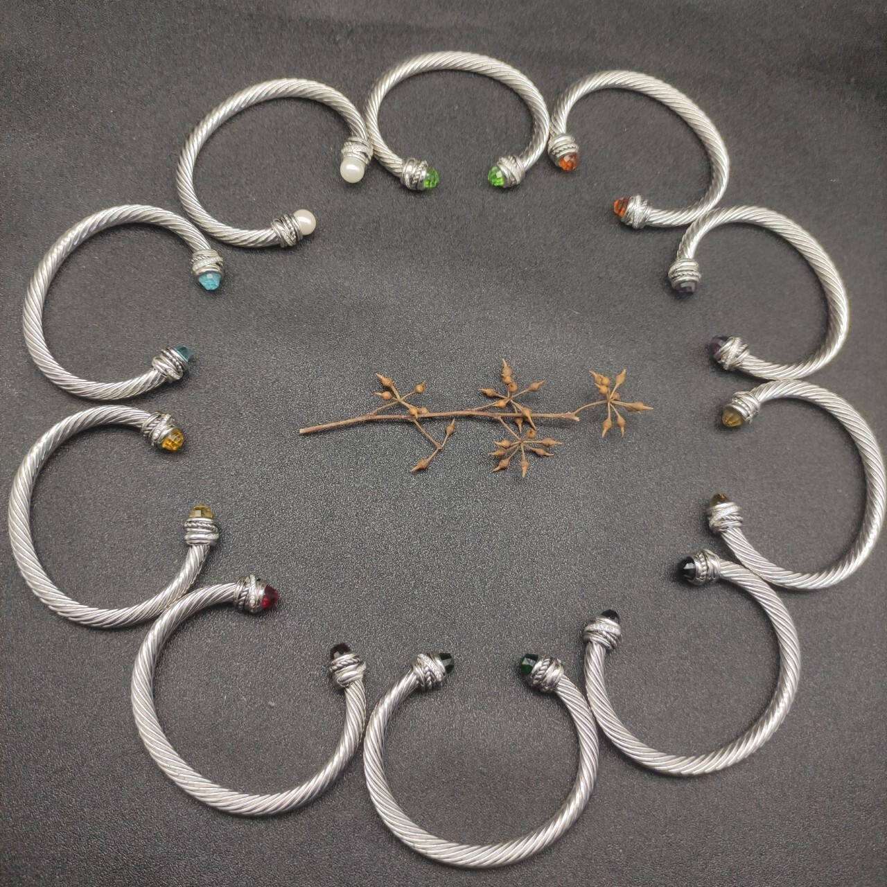 dau1d Yvrm*n 7mm rotating di*m*nd setting bracelet (wrist circumference 15-20cm)