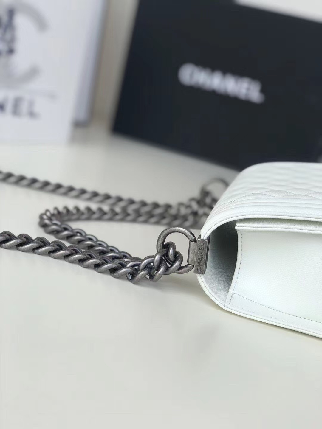 Ch*el small boy handbag 12x20.5x8.5cm