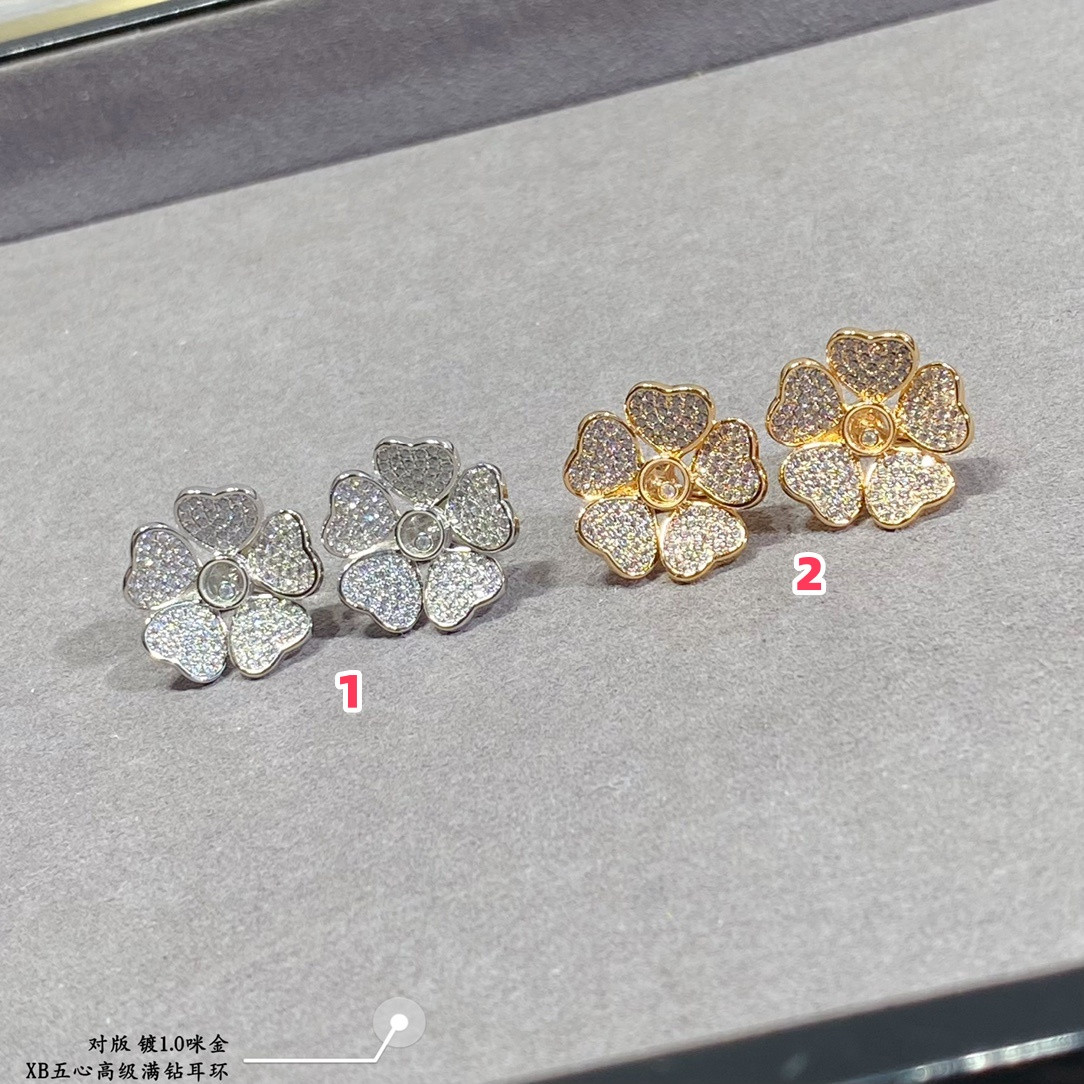 Ch0pard five he**ts full di*m*nd earrings