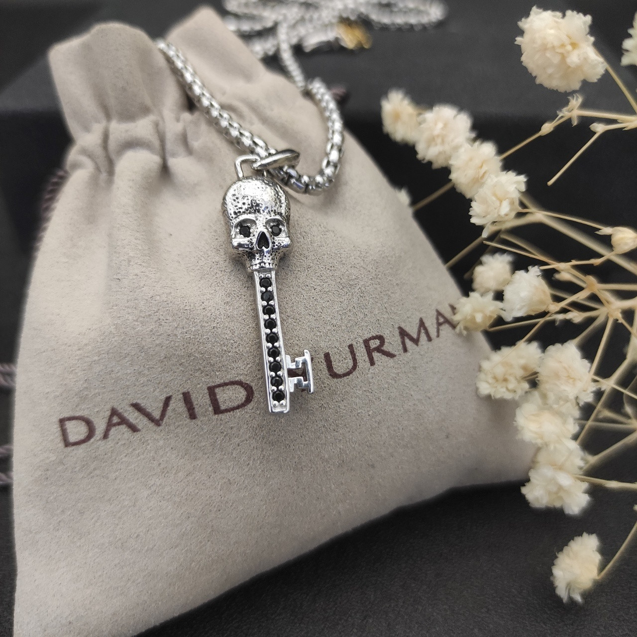 dau1d Yvrm*n guru head key necklace(chain length 50+5cm delay chain chain thickness 3mm)