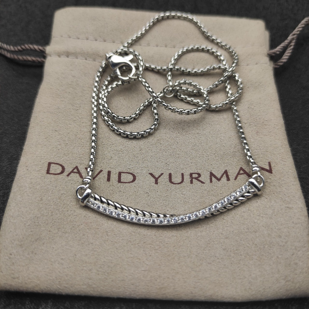 dau1d Yvrm*n smile necklace(chain length 45+5cm delay chain,chain thickness 2mm)