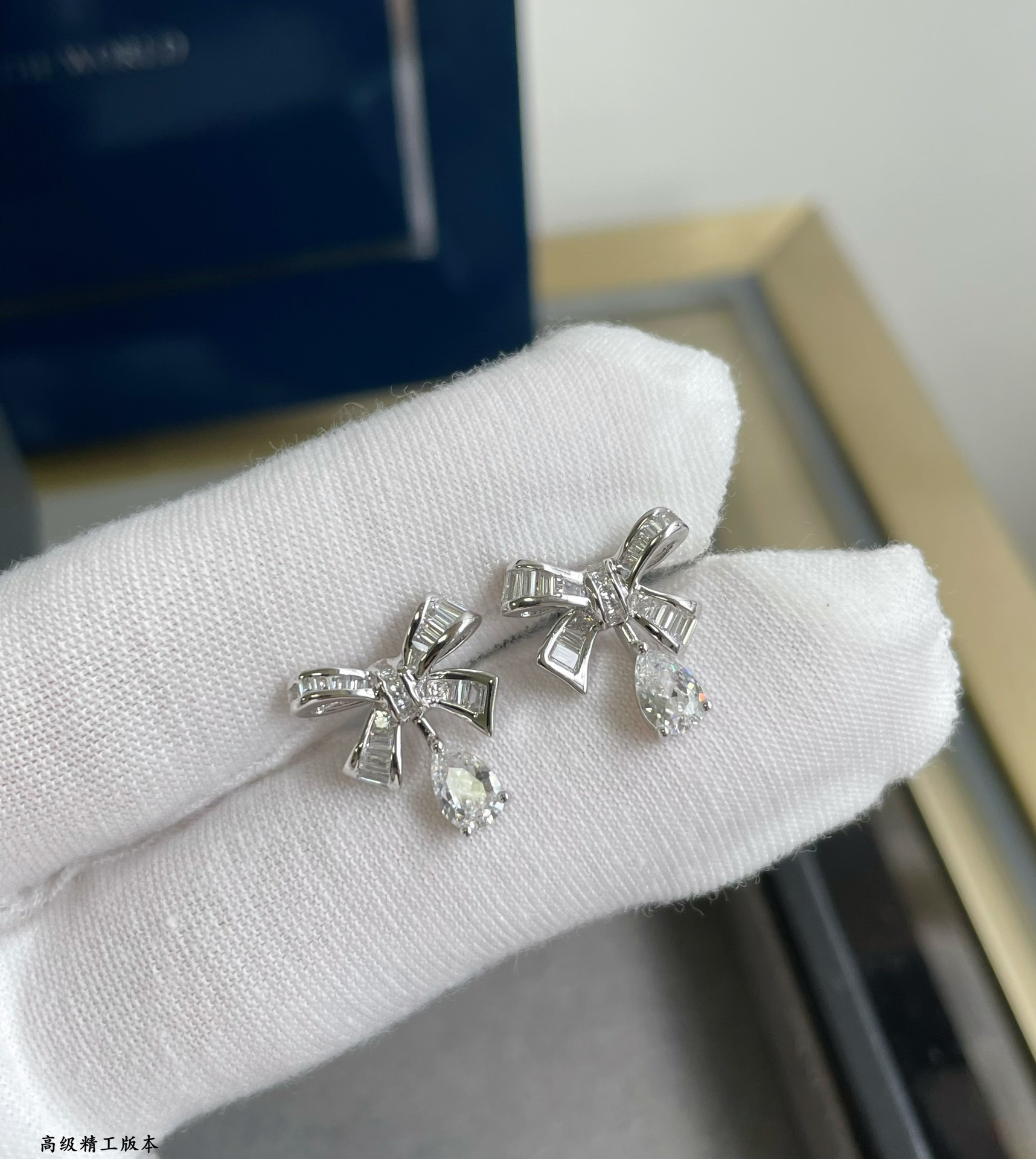 Gr*ff square di*m*nd butterfly earrings