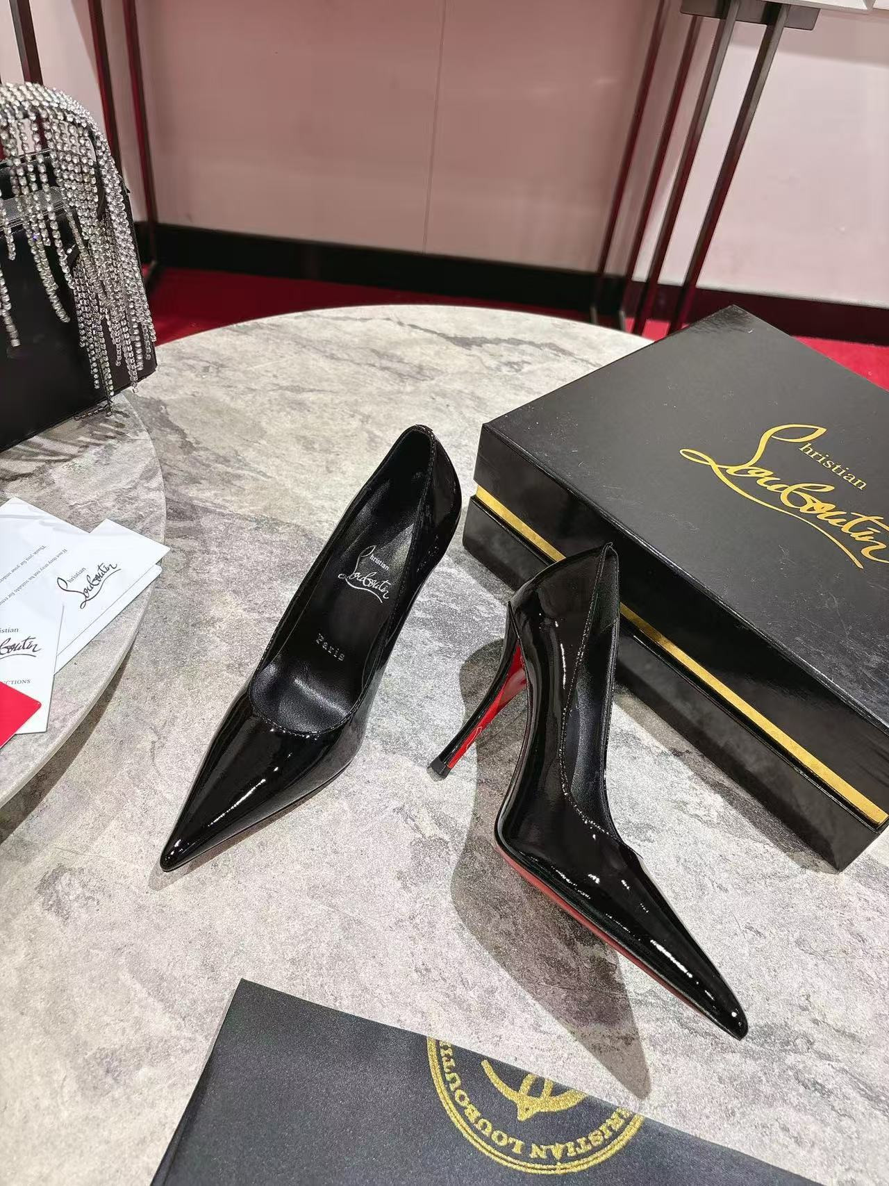 ua ch**an louboutin cl red-botT0m shoes 10cm heel