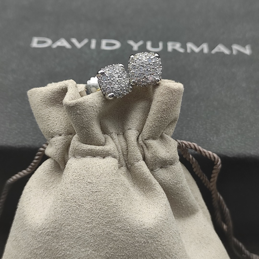 dau1d Yvrm*n 9mm four claws full of di*m*nds earrings