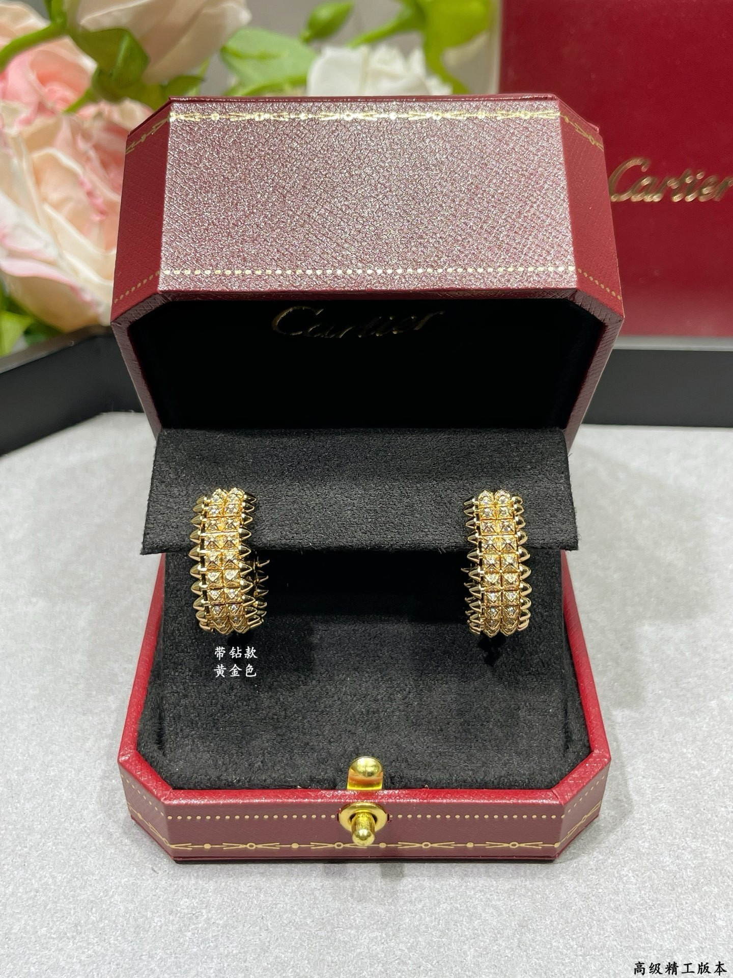 ca*t*er double-row bullet earrings with Di*m*nds