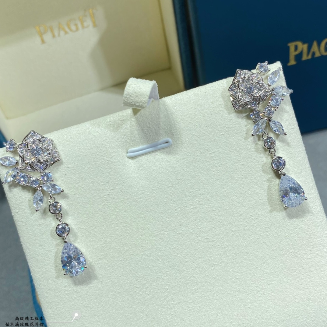 P1aget teardrop rose earrings