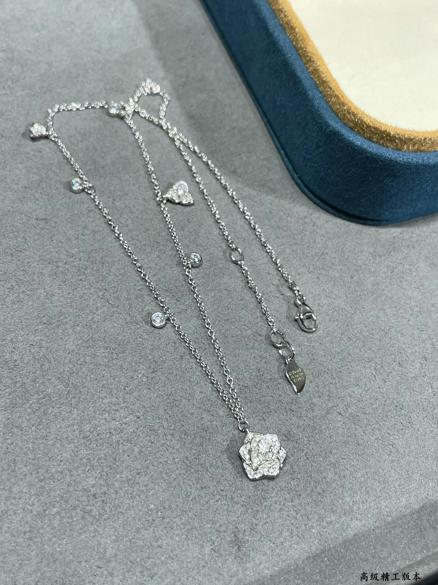 P1aget fully di*m*nd-encrusted flower necklace