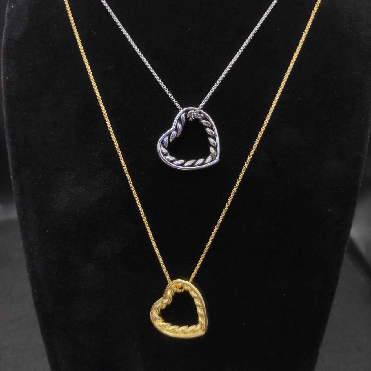 dau1d Yvrm*n heart necklace(chain length 45+5cm delay chain chain thickness 1.5mm)