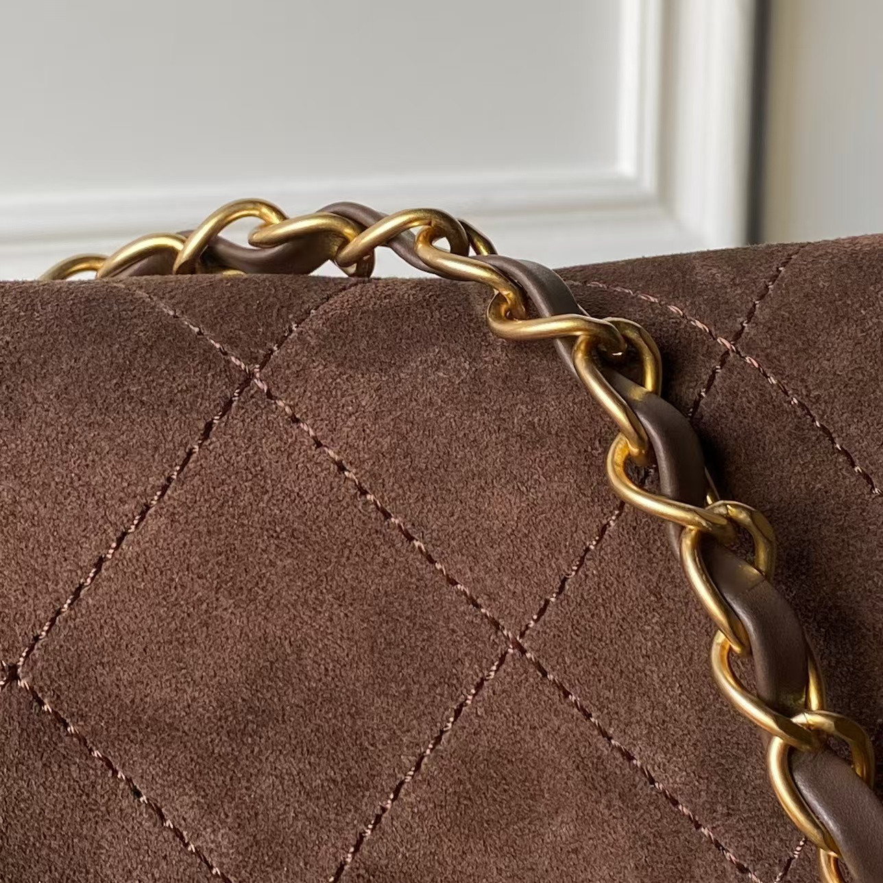 Ch*el suede handbag 24x30x8cm