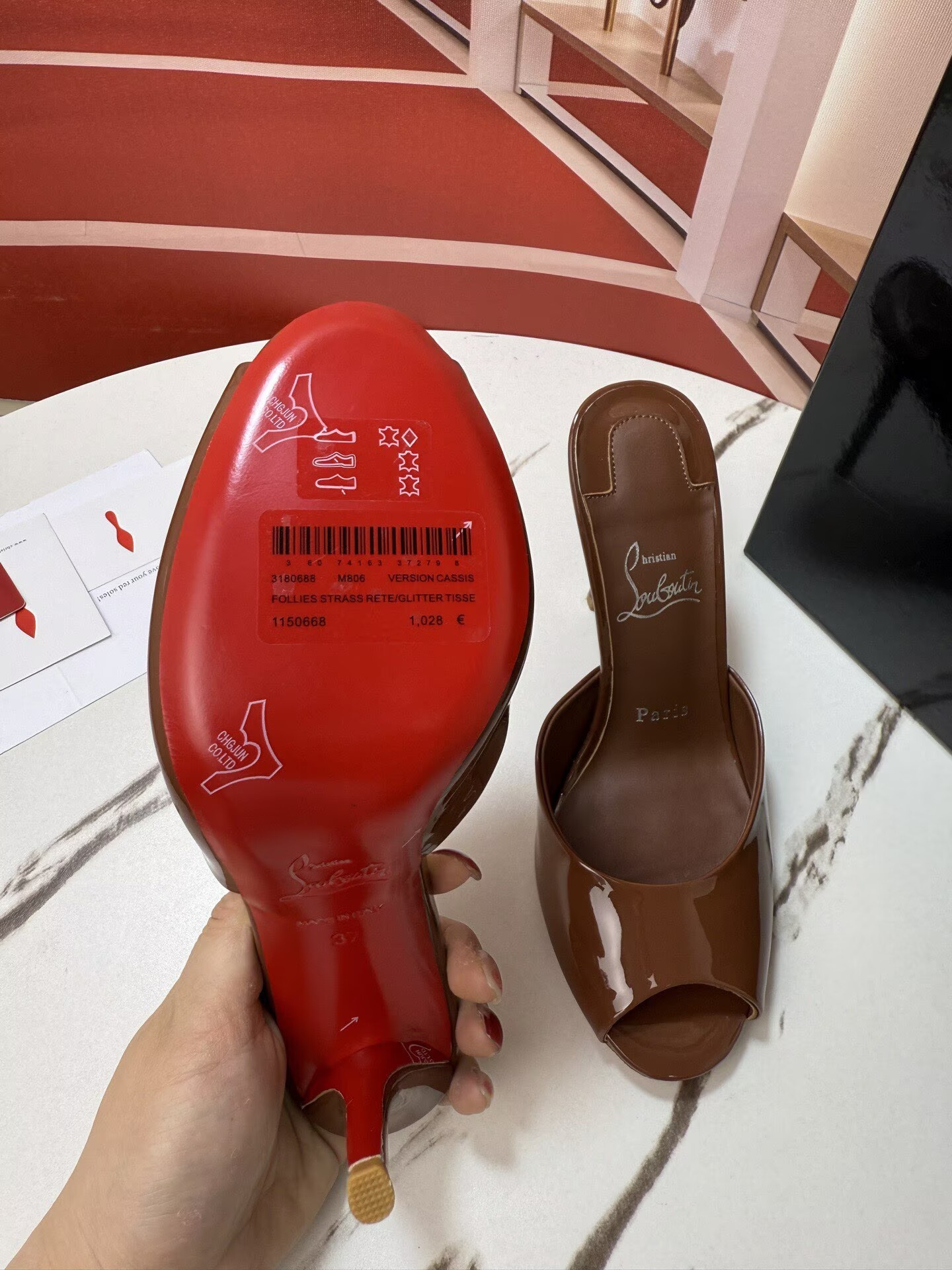 ua Ch**an louboutin me dolly mules 10cm heel