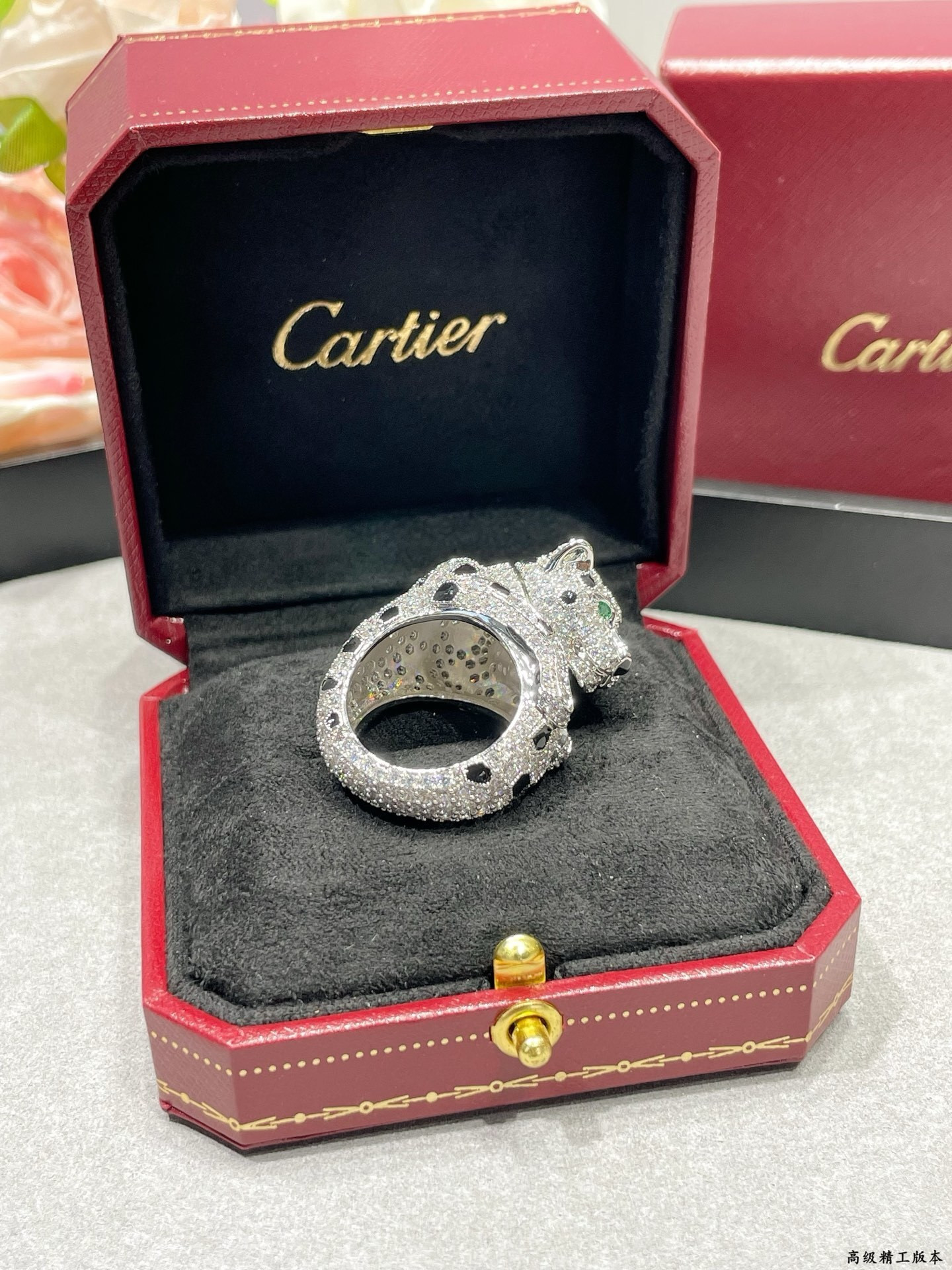 Ca*t*er spotted panther head ring