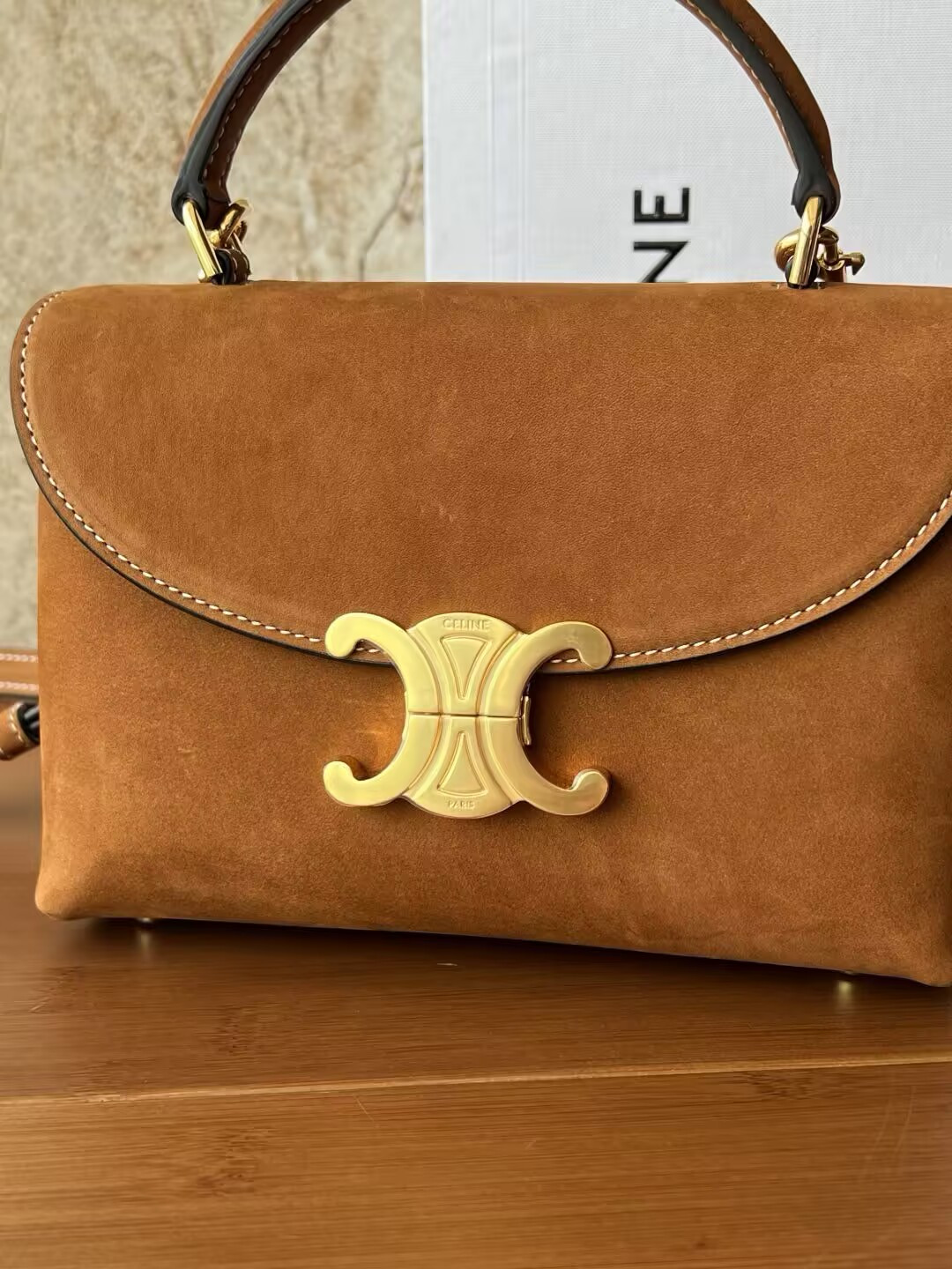 Ce**e teen nino bag in nubuck calfskin 20.5x13x8cm
