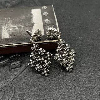 Ch**me He**ts small rhombus cross chain earrings