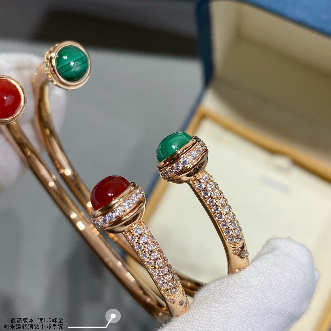 P1aget fully di*m*nd-encrusted rotating ball bracelet