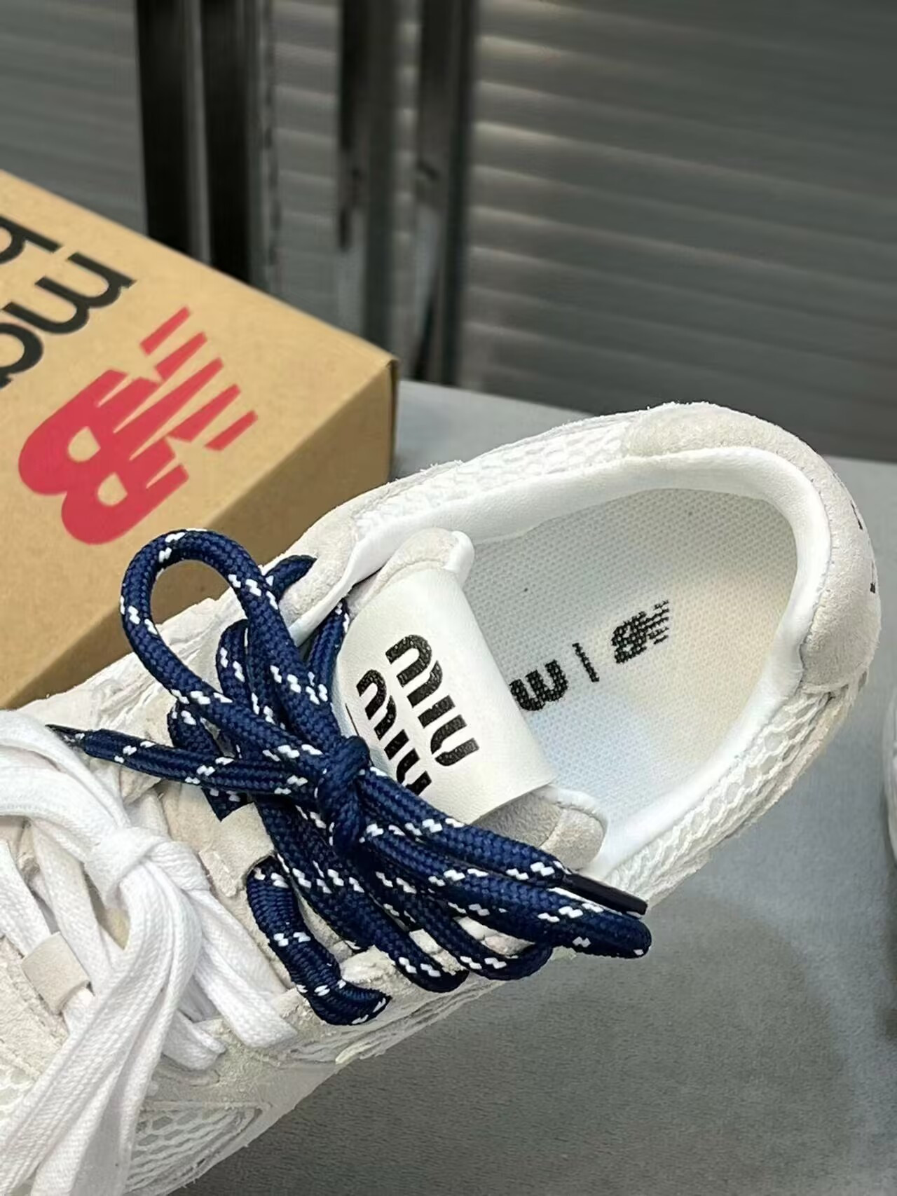ua m1v m1v x new Ba1an*e 530 sl suede and mesh sneakers