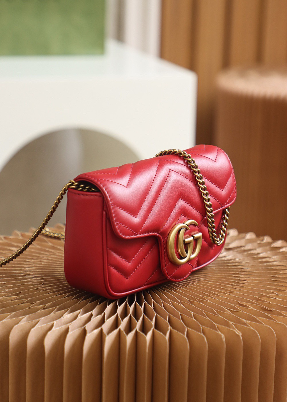 gg marmont matelasse leather S*per mini bag 16.5x10.2x5.1cm