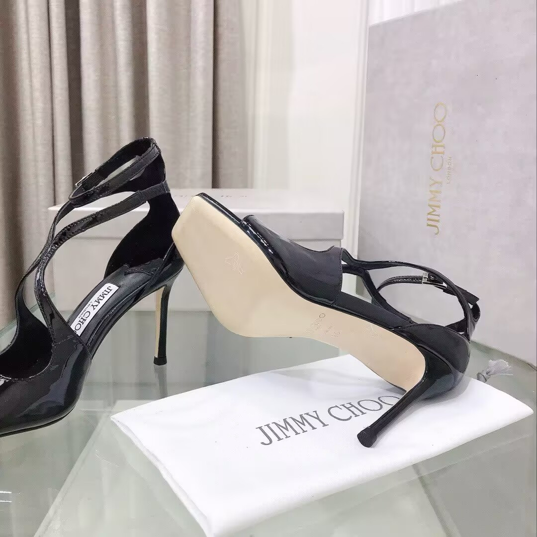 ua Ji*y Ch* azia patent leather high-heeled sandals 8.5cm heel