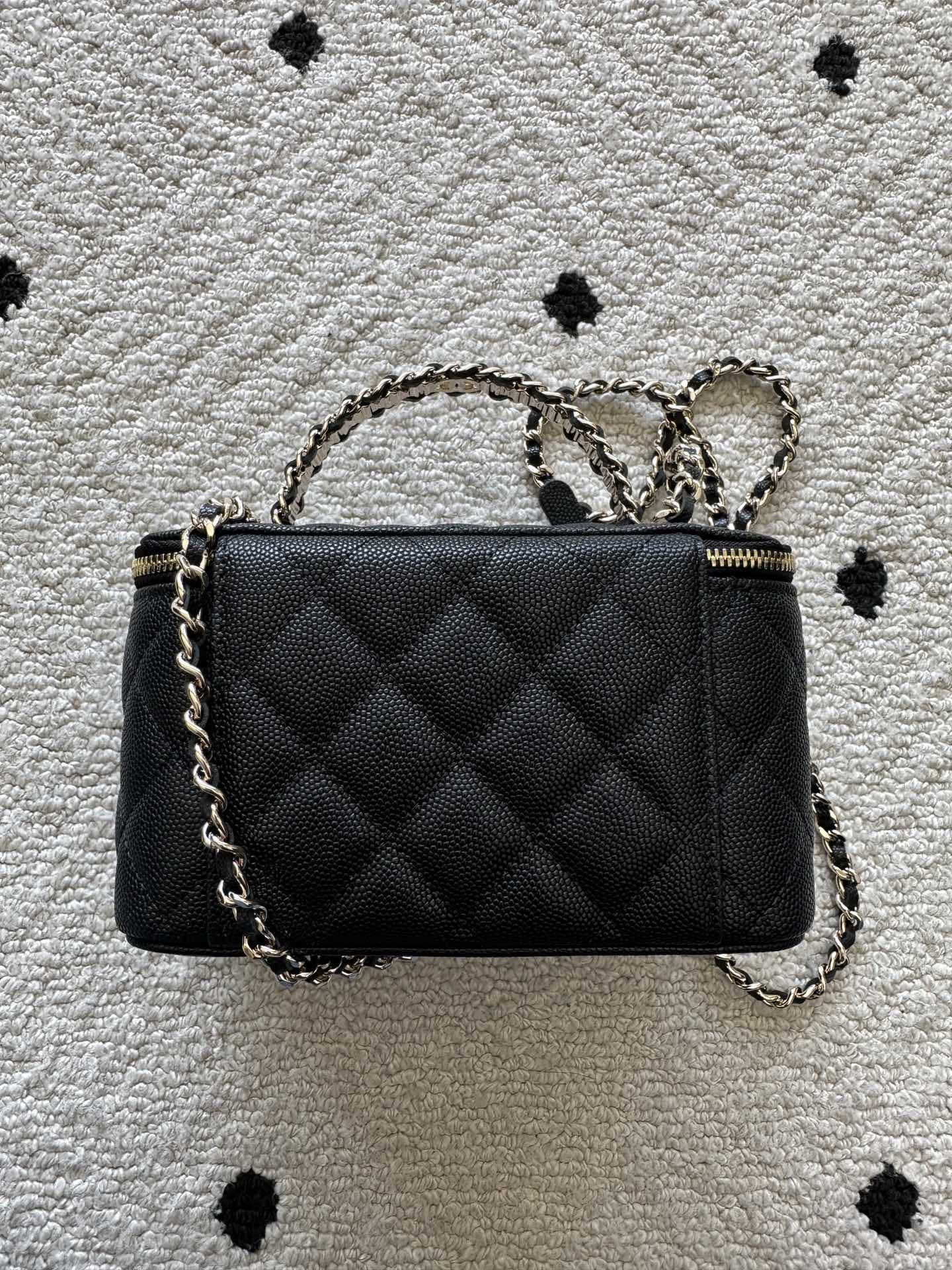 Ch*el classic vanity with chain handbag as4940 17x9.5x8cm
