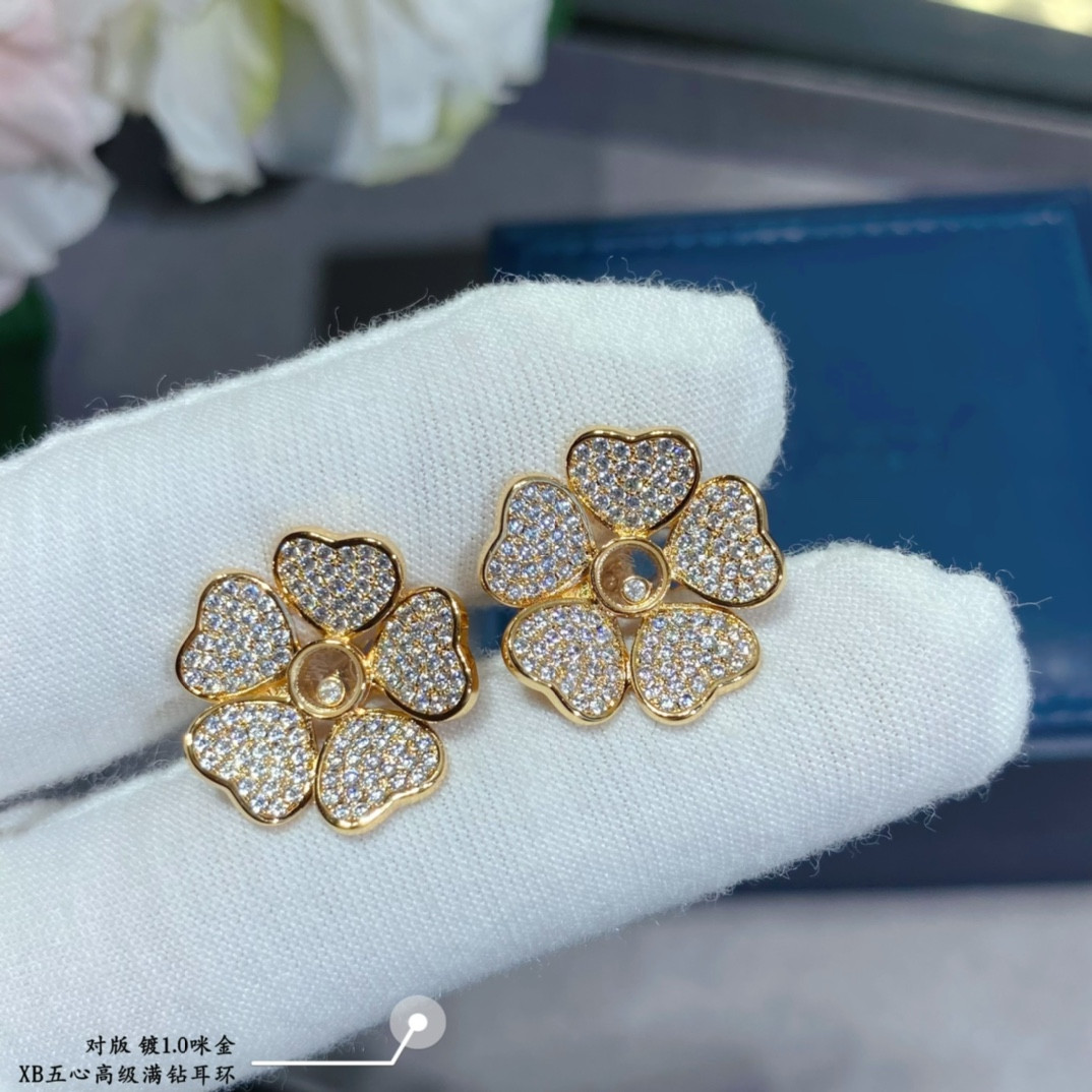 Ch0pard five he**ts full di*m*nd earrings