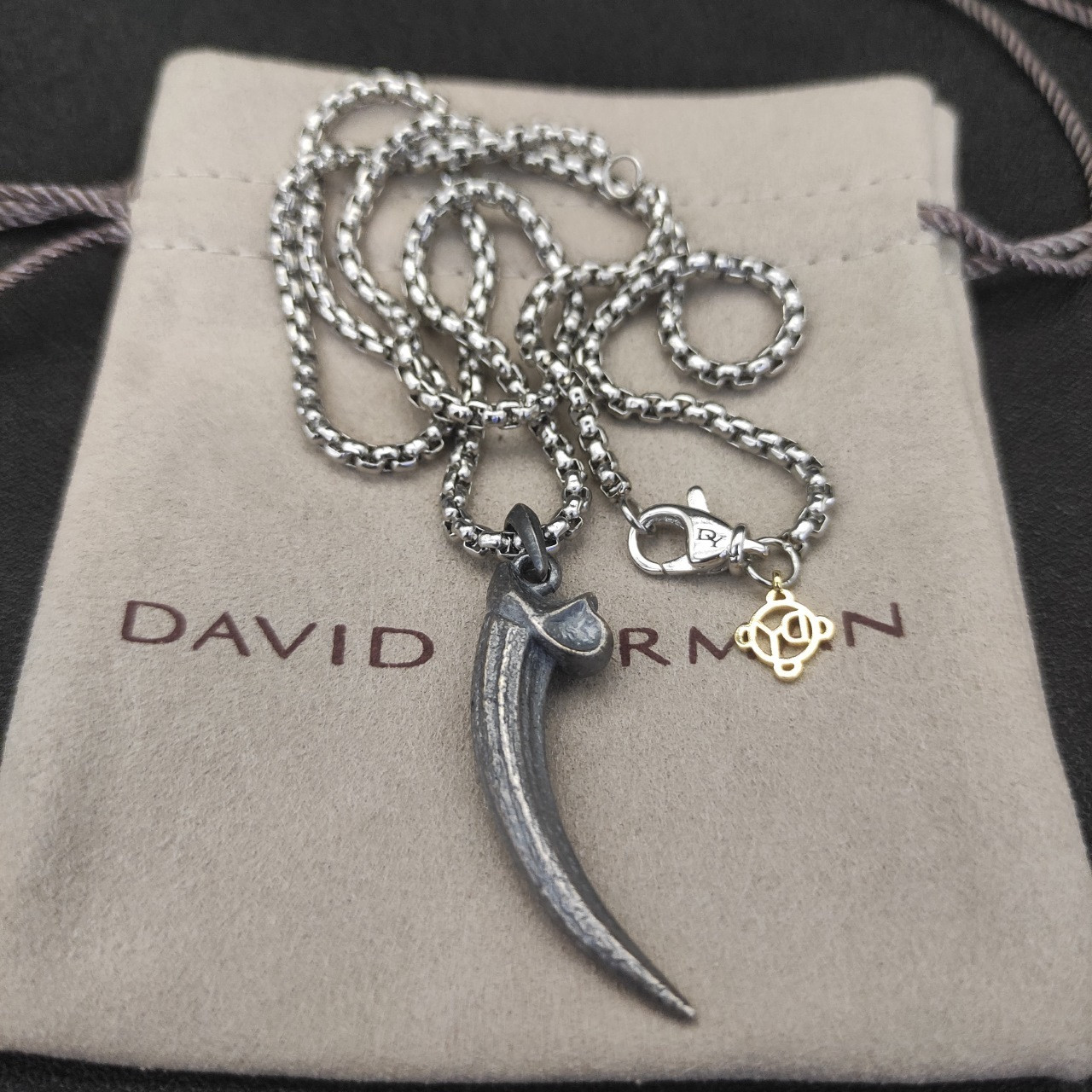 dau1d Yvrm*n horn necklace(chain length 50+5cm delay chain chain thickness 3mm)