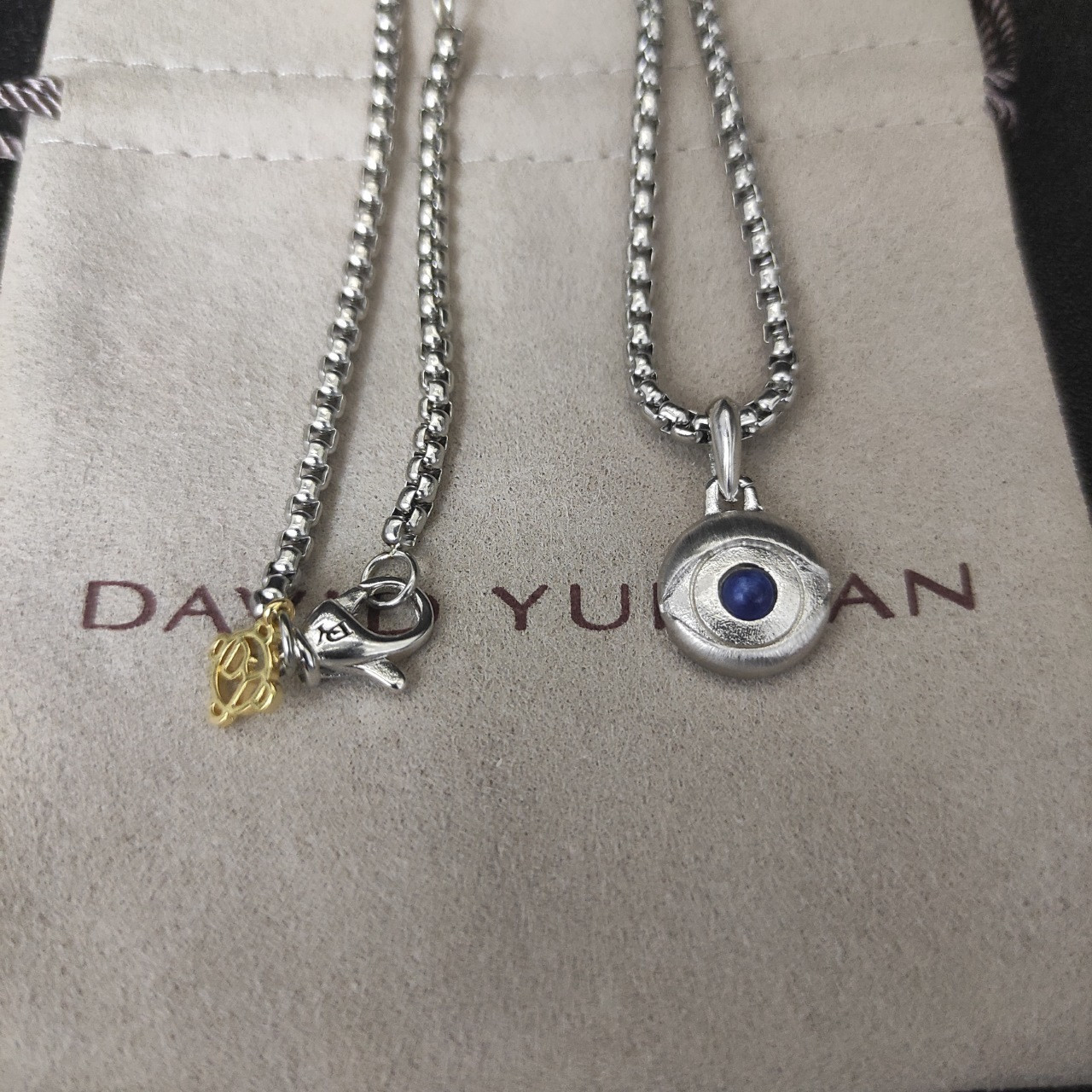 dau1d Yvrm*n evil eye necklace(chain length 50+5cm delay chain chain thickness 3mm)