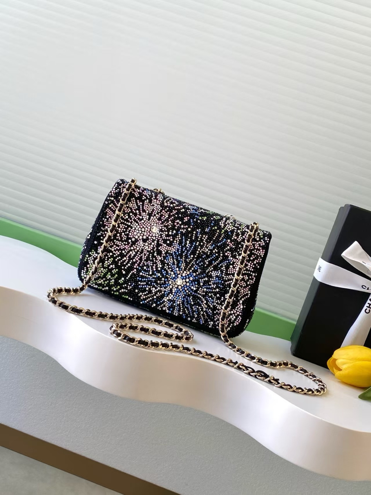 Ch*el evening bag 14x21x8cm