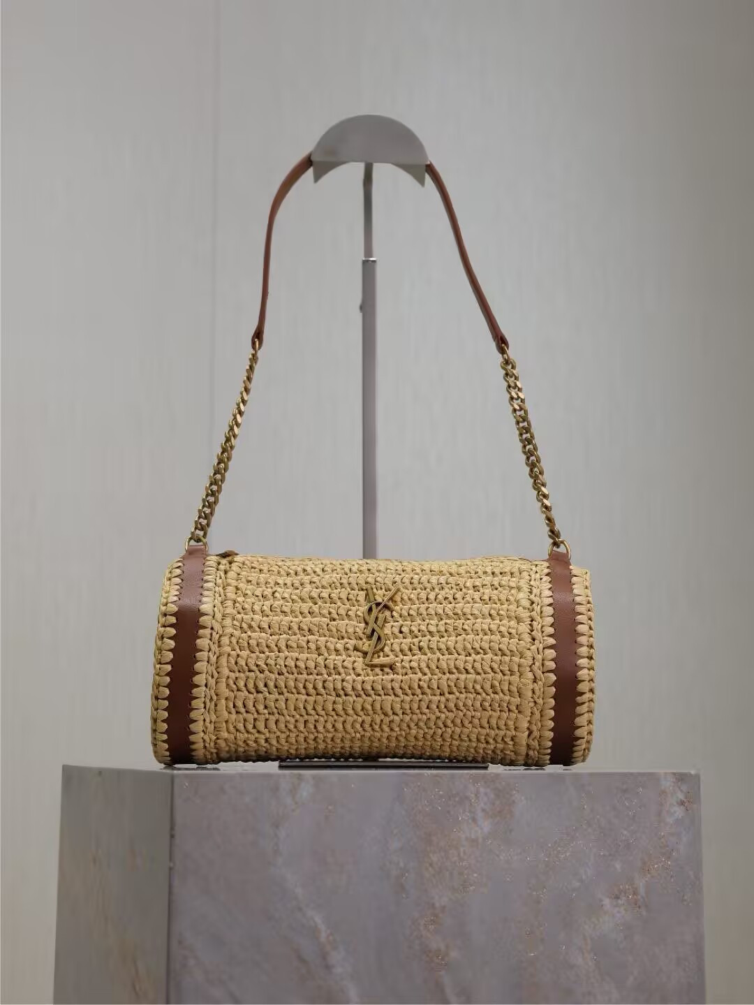 Y*L cassandre small cylindrical woven bag 30x12x10cm