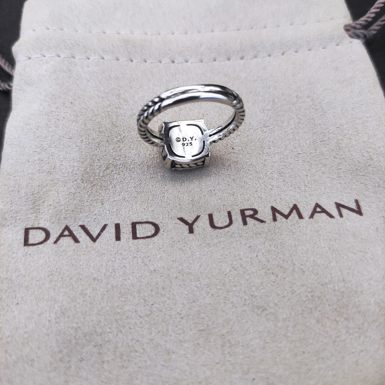 dau1d Yvrm*n four prong full di*m*nd ring