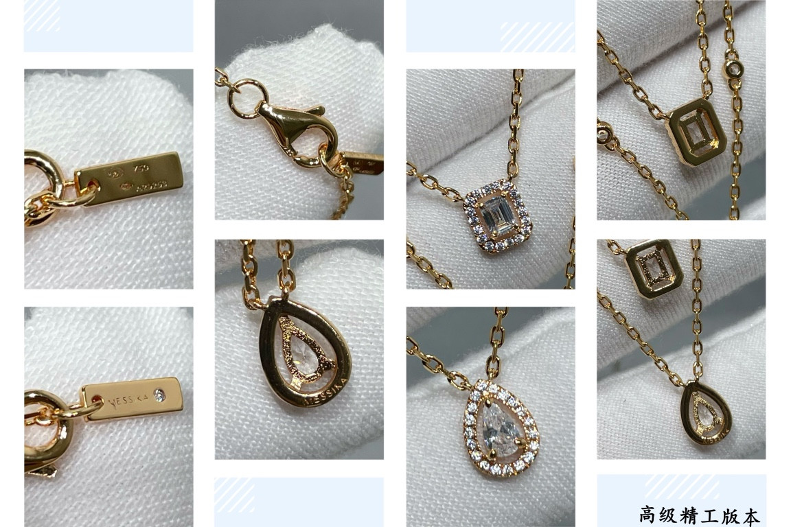 Mes1kaa double layer drop ice cube necklace chain length approx 44cm