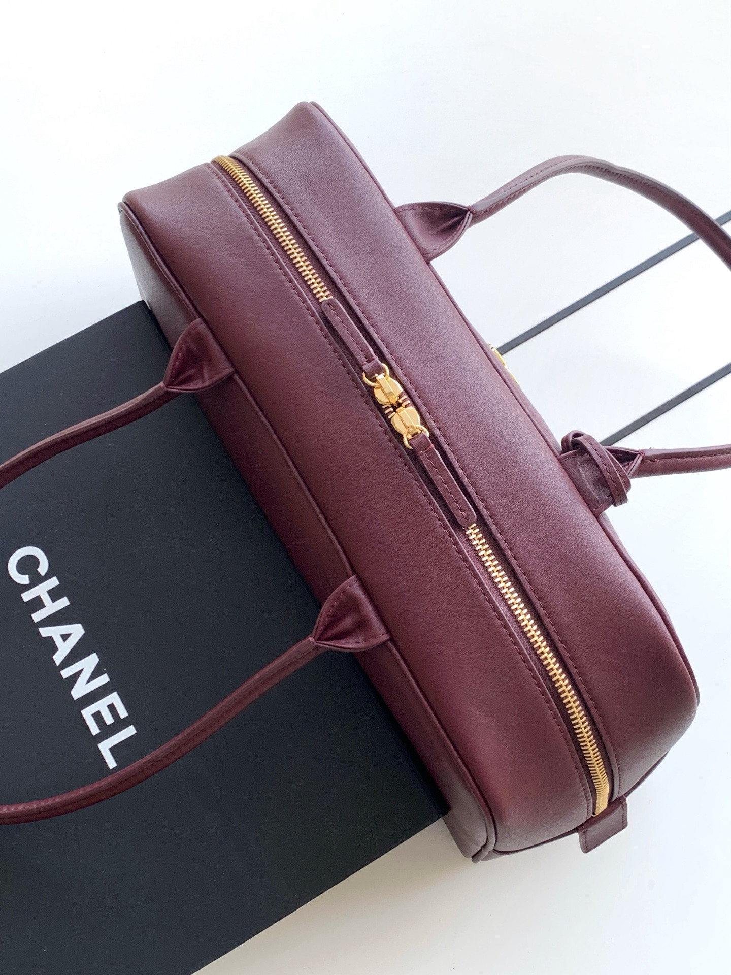 Ch*el large bowling bag as6211 19x35.5x12.5cm