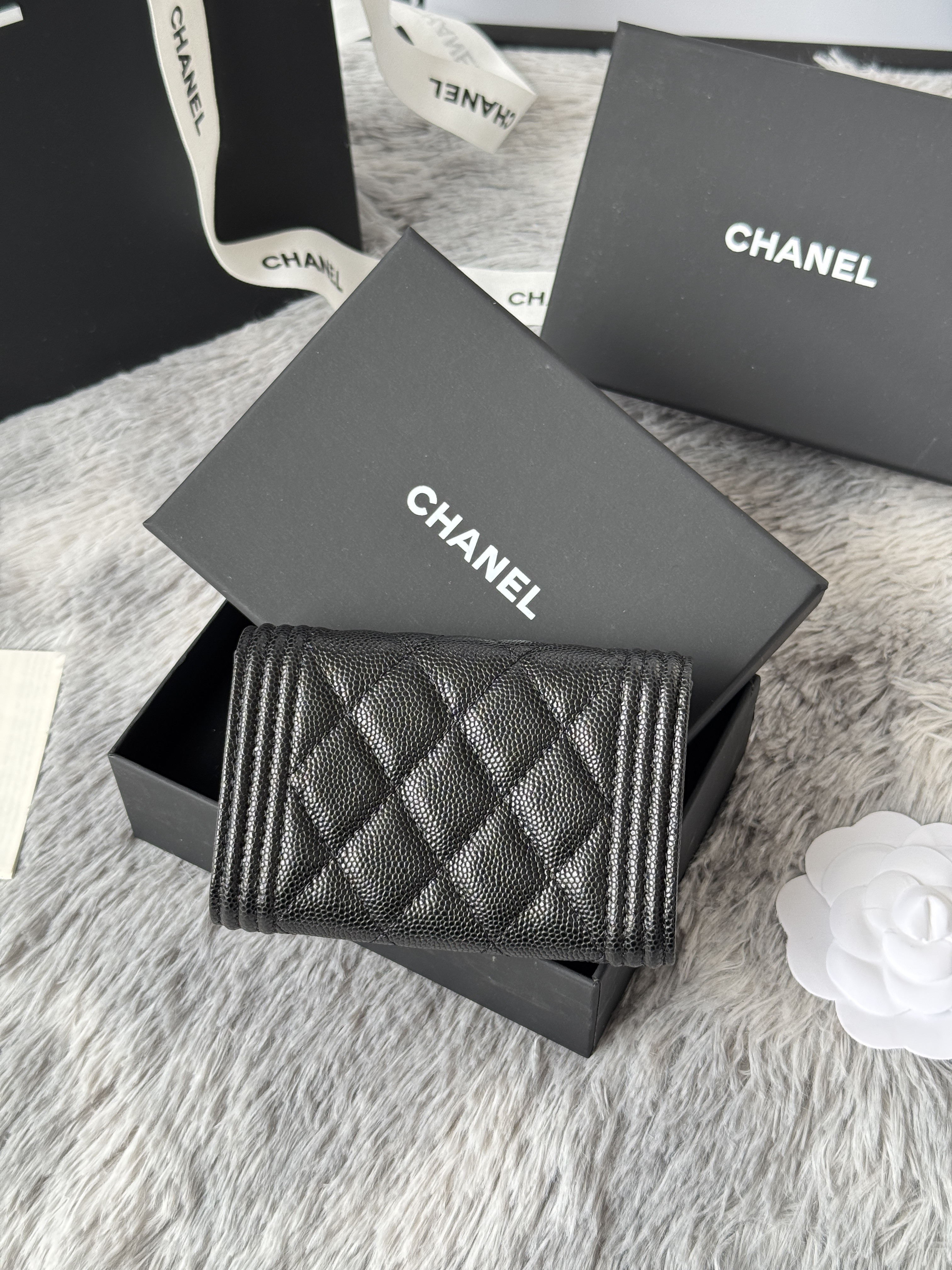 Ch*el boy Ch*el flap card holder a80603 7.5x11.3x2.1cm