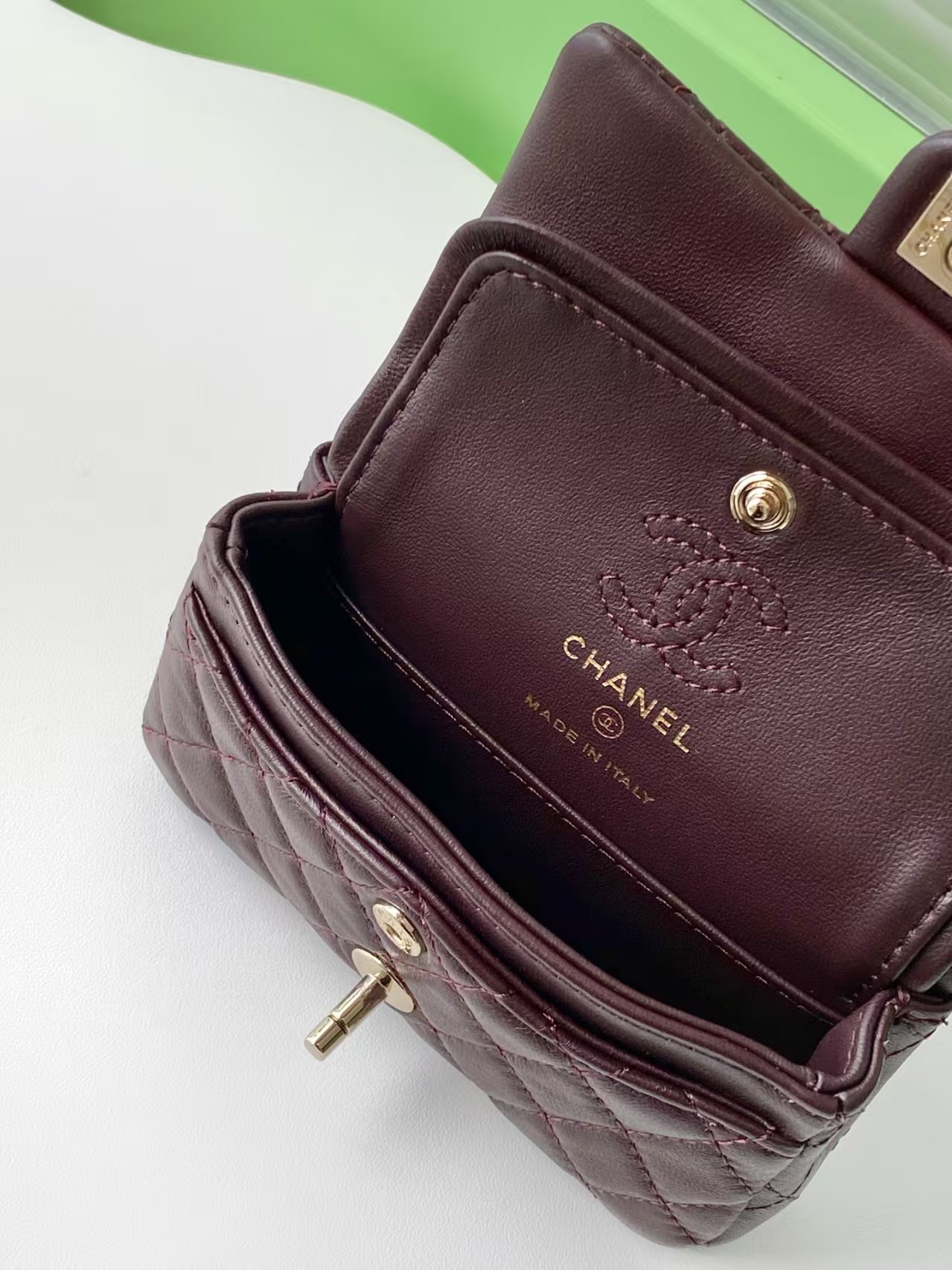 Ch*el classic mini bag with hook 8x12.5x5cm