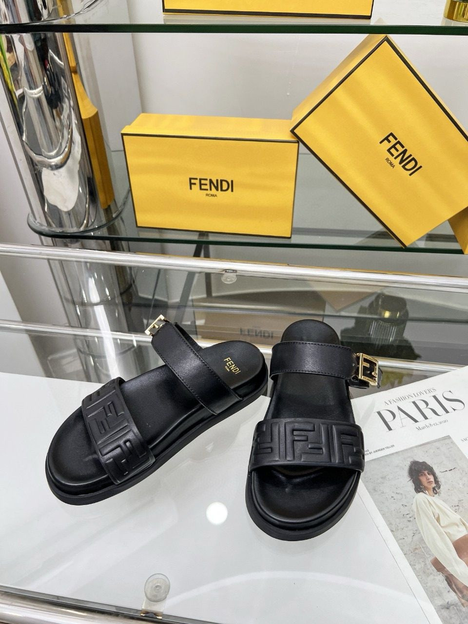 ua F**di feel ff double band sandal